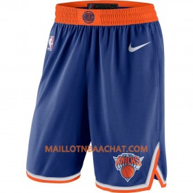 New York Knicks Homme Shorts Bleu 2018-19 Nike Swingman